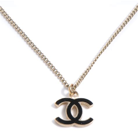 chunky black chanel necklace|chanel enamel cc necklace black.